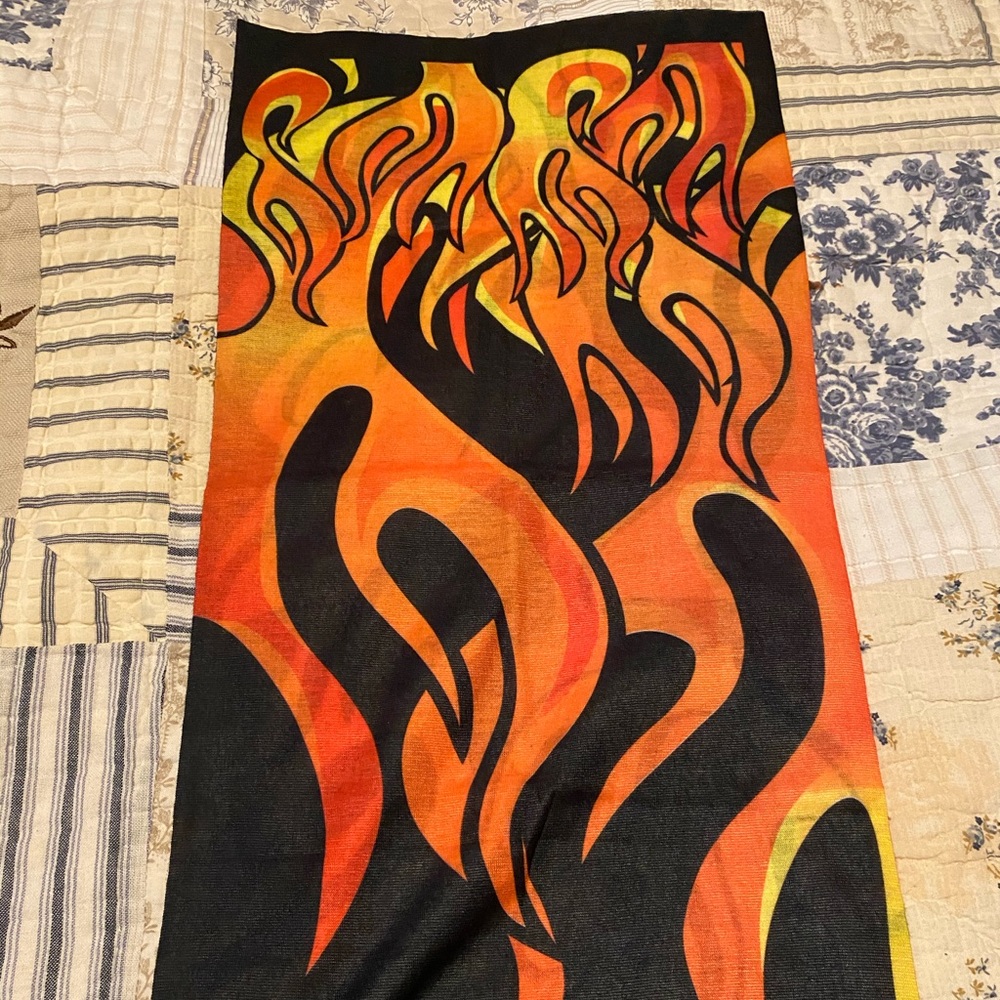 Orange flames neck gaiter